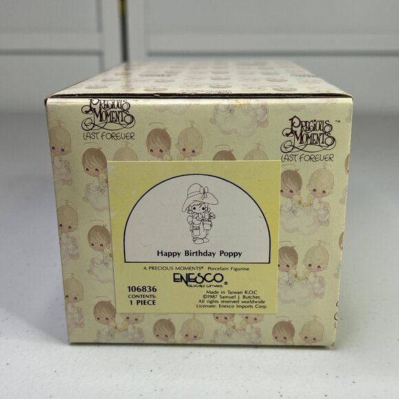 Precious Moments Happy Birthday Poppy 1987 Collectible Figurine By Enesco - Picture 5 of 10